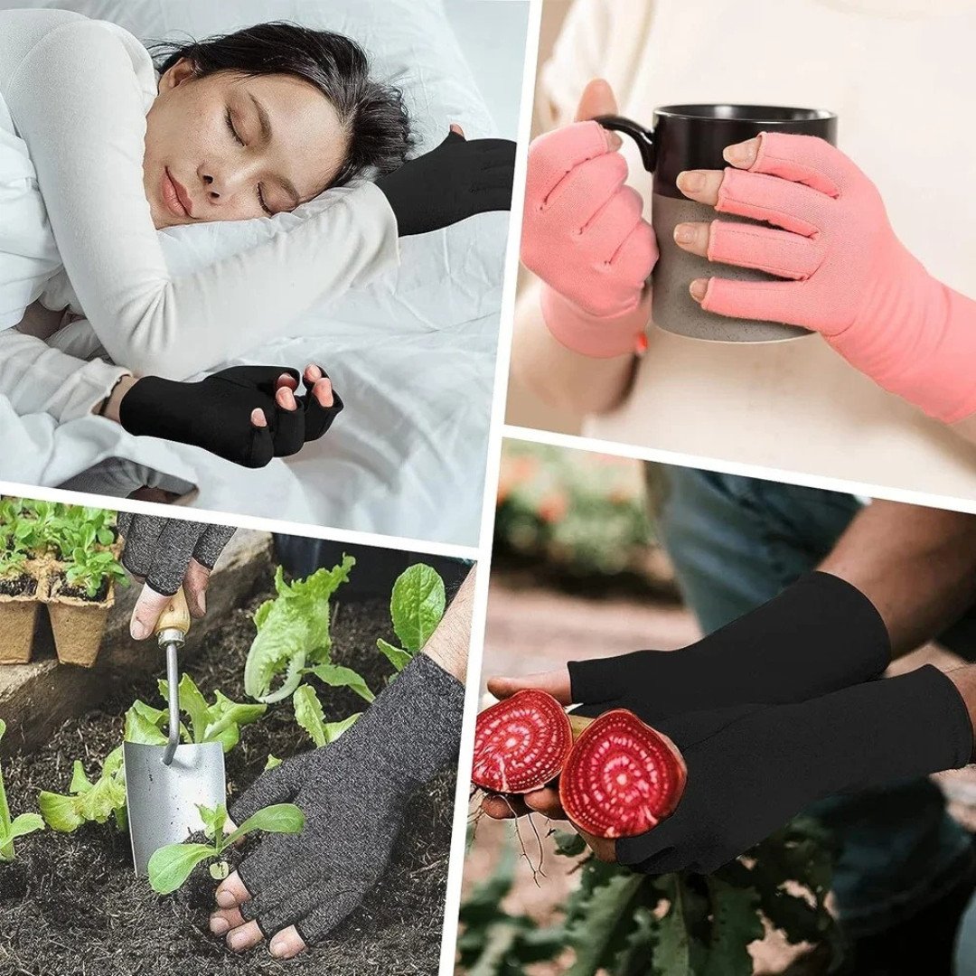 Arthritis Compression Gloves Fingerless Hand Support Carpal Tunnel Pain Relief