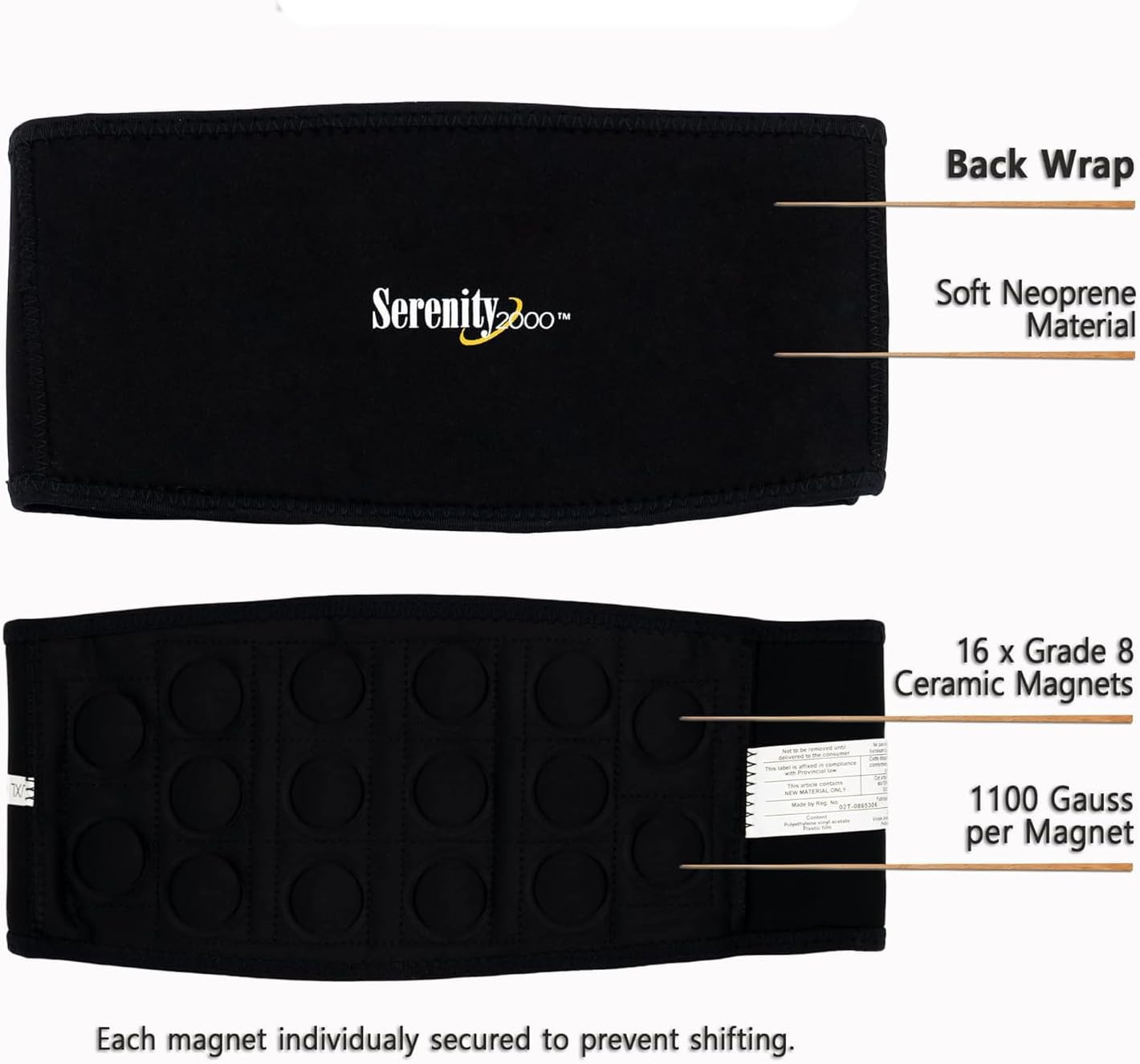 Magnetic Therapy Back Wrap for Lower Back – Adjustable Lumbar Support Brace for