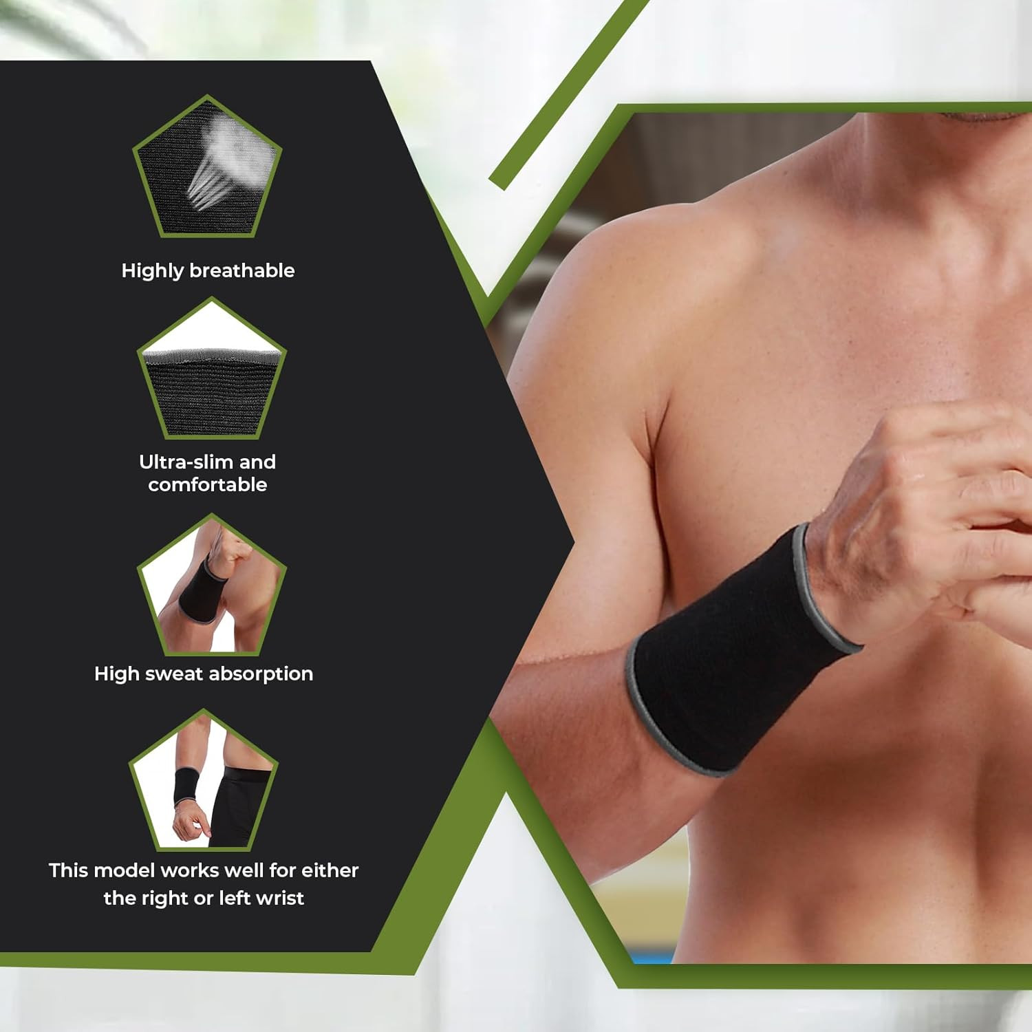 Neotech Care Wrist Band Support Sleeve – Elastic & Breathable Knitted Fabric Com