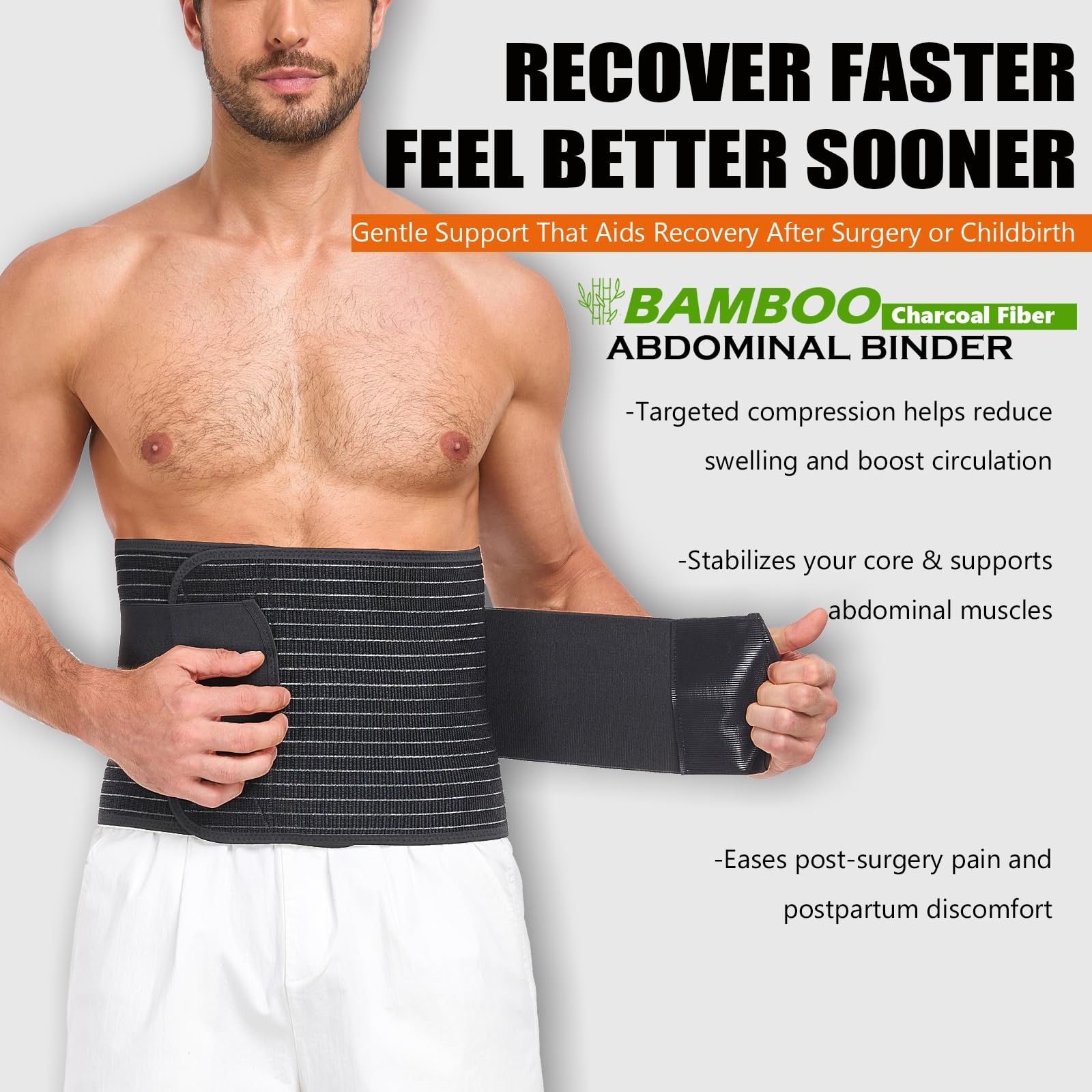 Abdominal Binder for Post Surgery & Postpartum Recovery – Hernia Support Belt