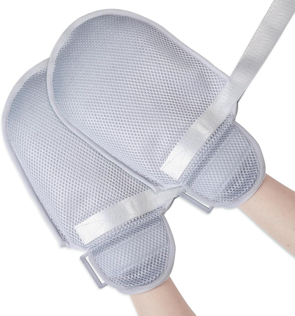 2Pcs Restraint Gloves Hand Protective Mitts for Dementia Elderly Autistic Child