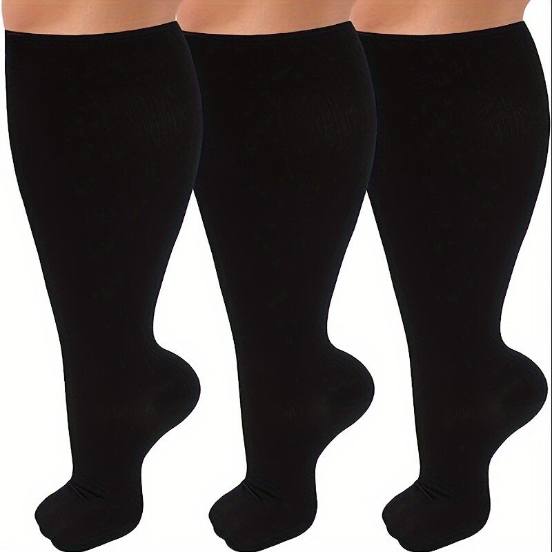 3 Pairs Plus Size Compression Socks 20-30 mmHg for Men Women 5XL-7XL For Cycling