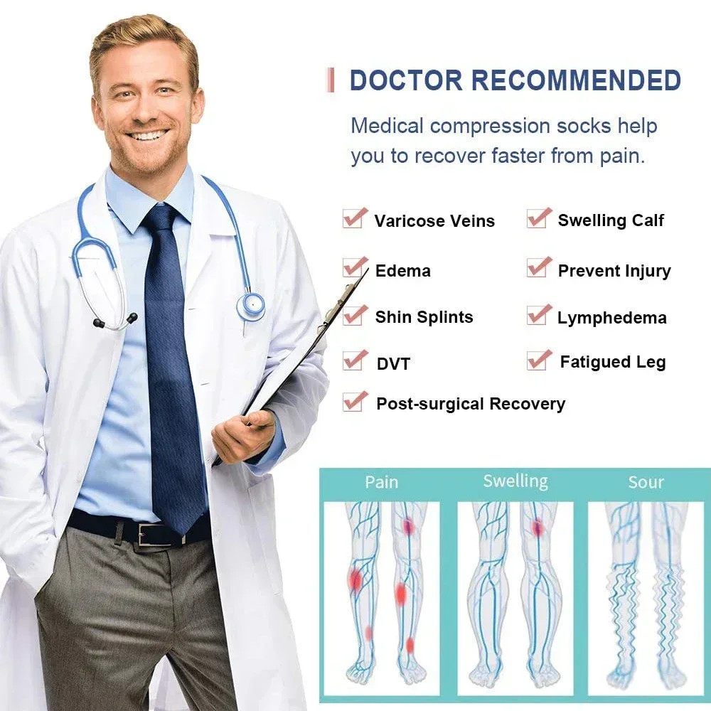 1 Pair Calf Compression Sleeves Slim Leg Compression Socks for Calves Running Wo
