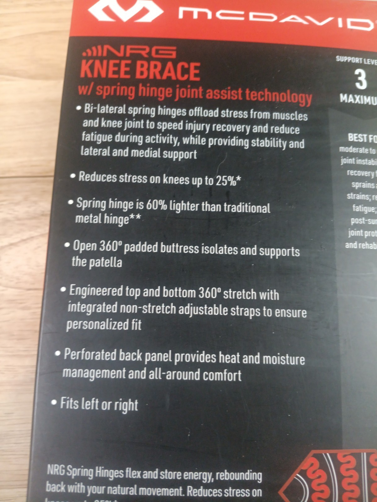 McDavid Level 3 Knee Brace Spring Hinge Joint Assist Size Small