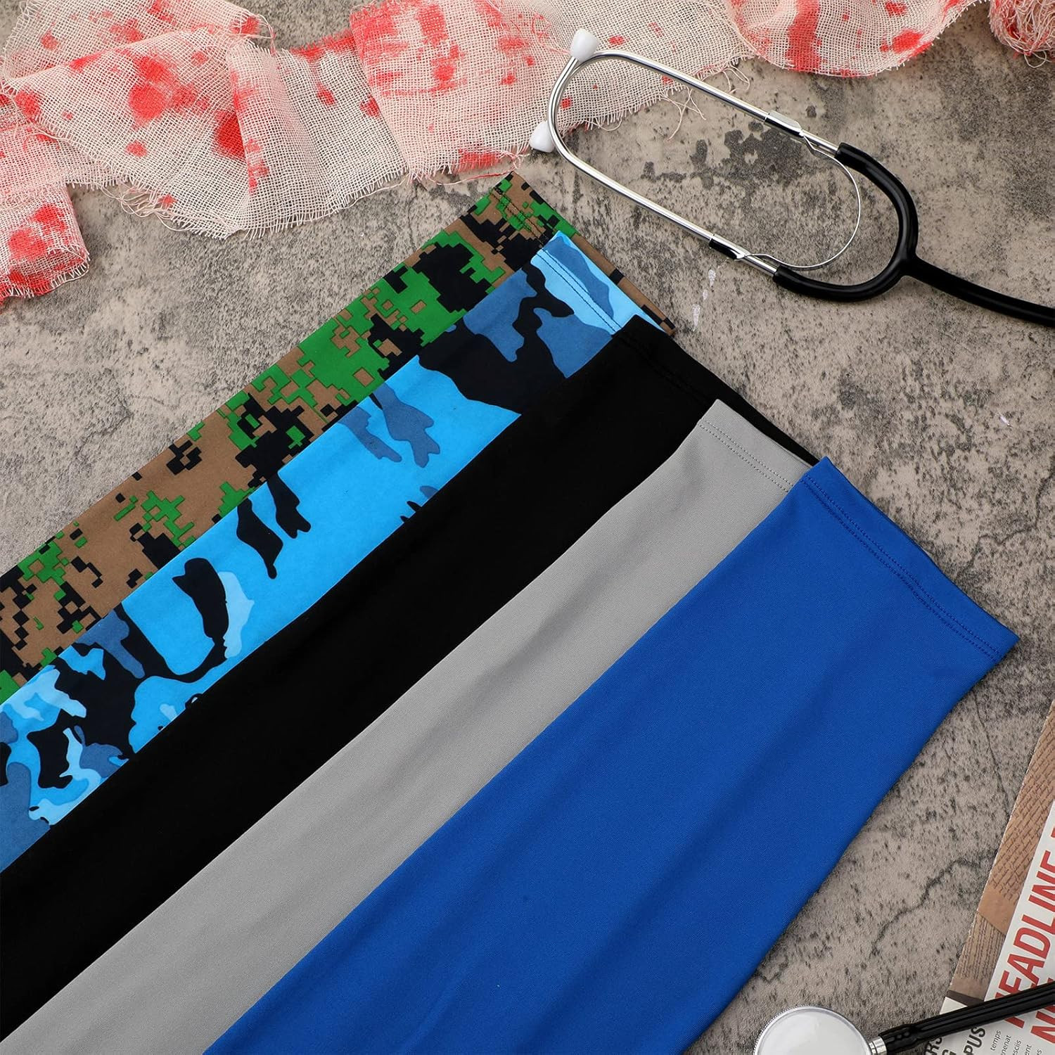 12 Pcs Arm Cast Cover Protector Short Long Camo Arm Sling Sleeve Decorations