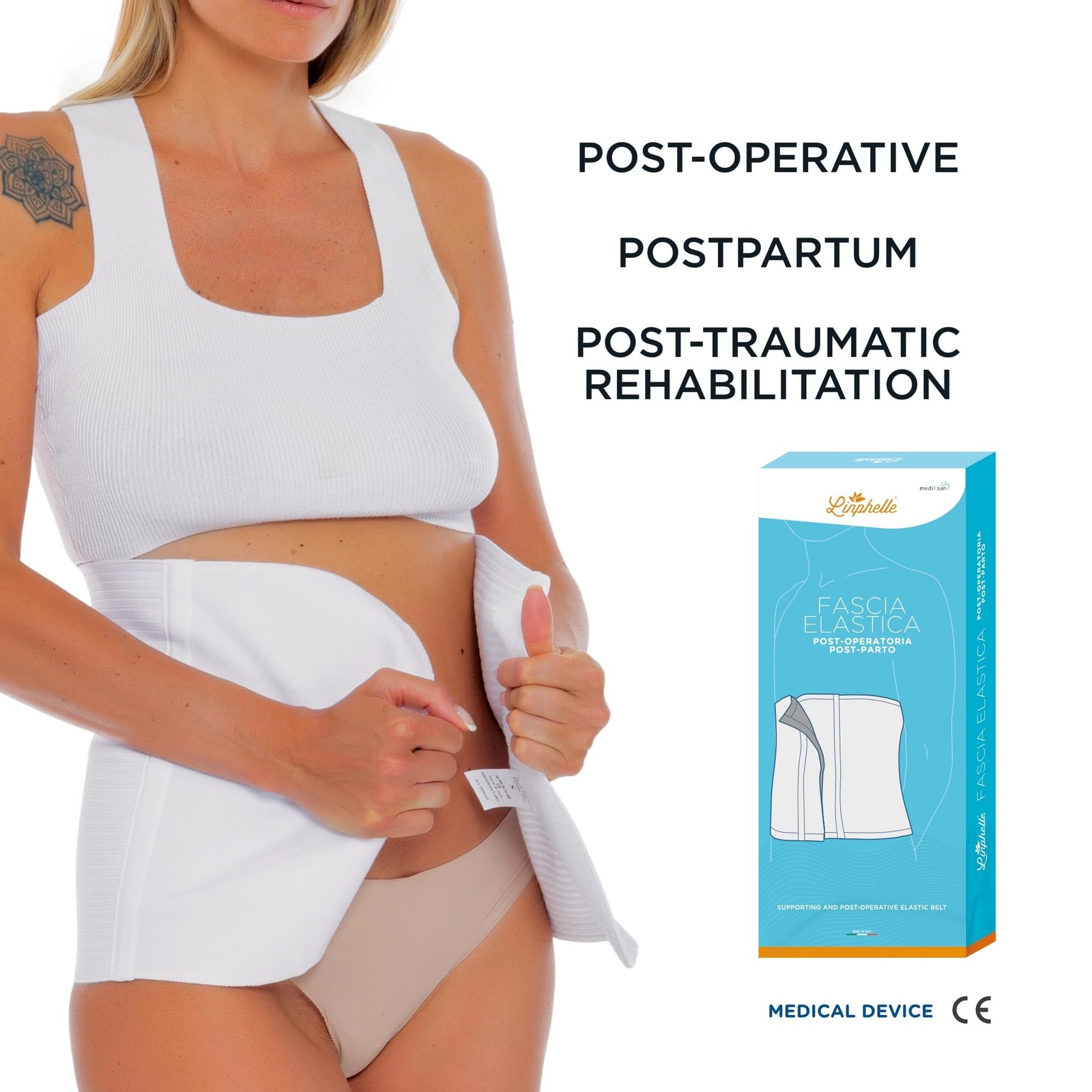 Linphelle Post-Surgery And Postpartum Band Elastic And Tear-Resistant Abdominal