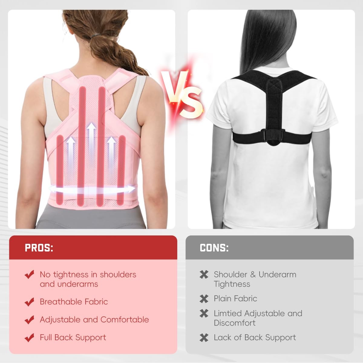 BLACKYEW Back Brace Posture Corrector Women & Men, Adjustable Shoulder