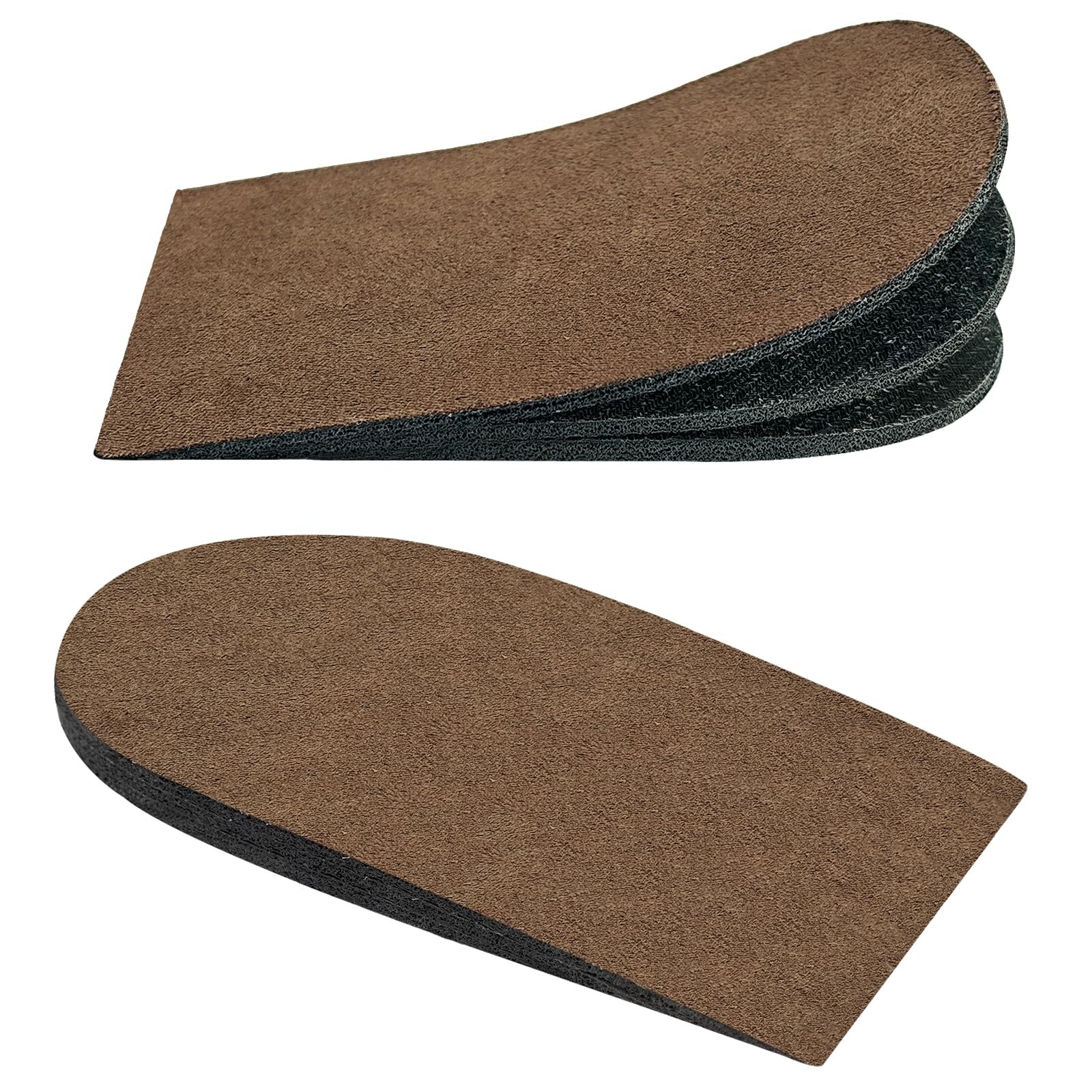 Adjustable Heel Lifts for Heel Pain 3-Layer 1/8″ Thick Brown Shoe Lifts 2pcs