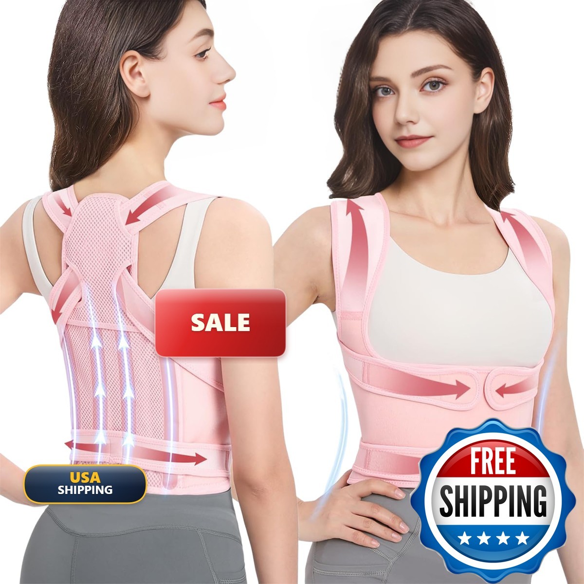 BLACKYEW Back Brace Posture Corrector Women & Men, Adjustable Shoulder