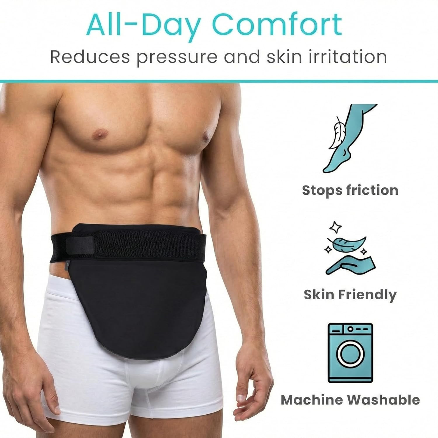 Vive Ostomy Belt for Men & Women – Colostomy Bag Cover, Adjustable, for Ileostom