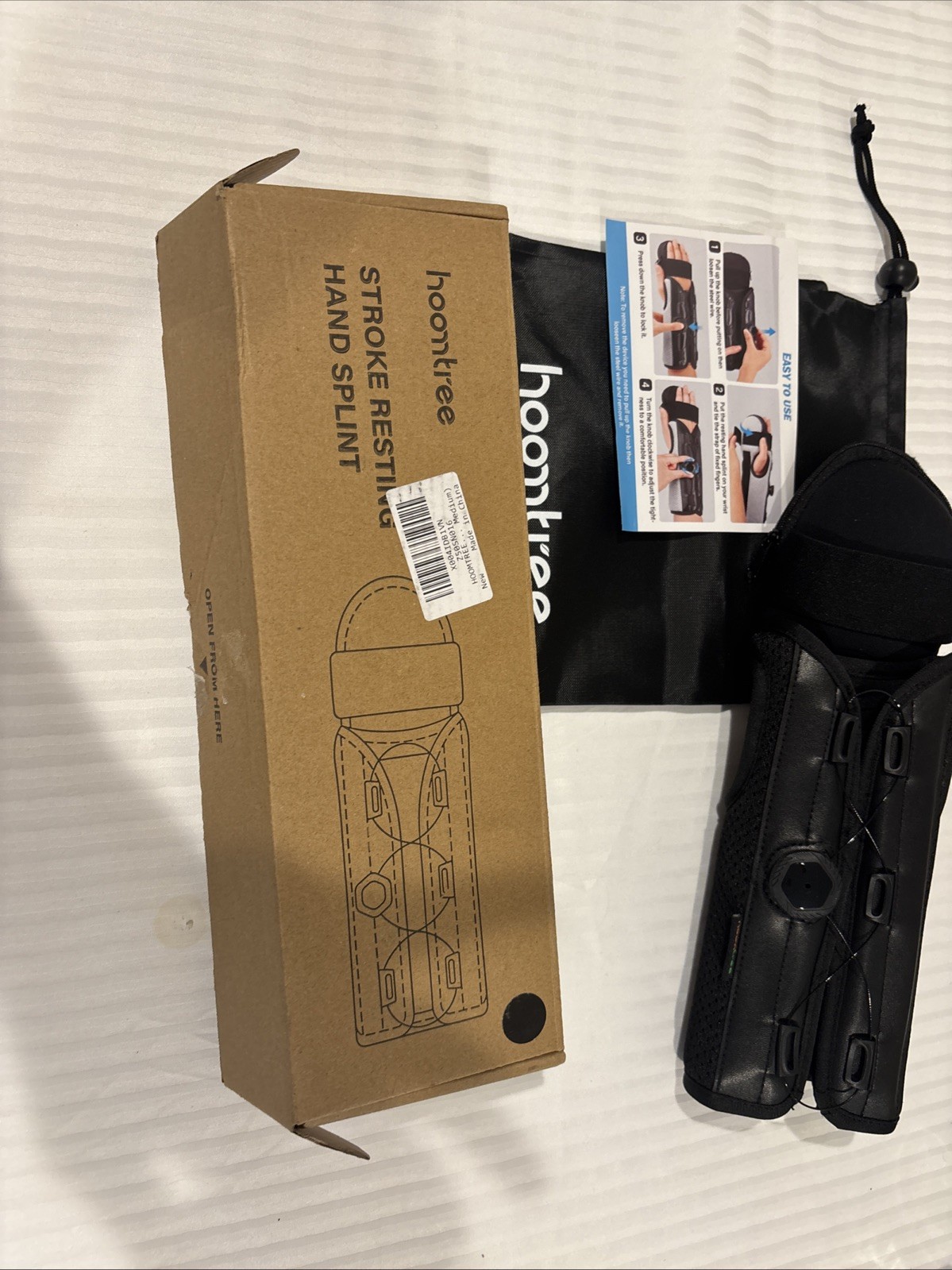HOOMTREE MEDIUM Stroke Resting Hand Splint Brace for Pain Relief, Gray BRAND NEW