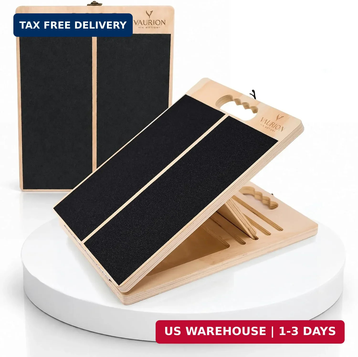 Portable Wood Slant Board, Adjustable Squat Wedge, Calf Stretch | Foldable Wood