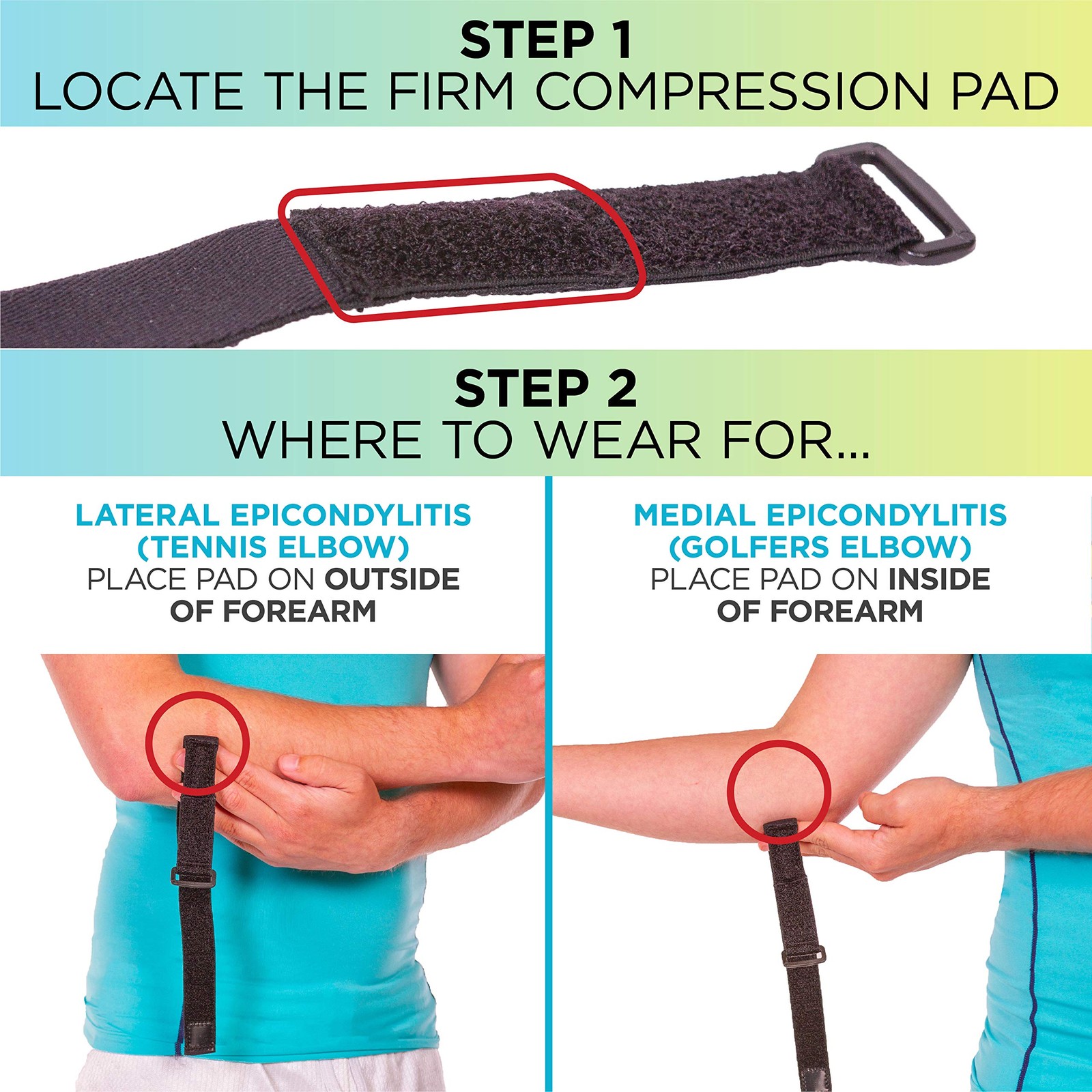 Epicondylitis Brace | Elbow Strap for Medial/Lateral Epicondyle Pain and Tend…