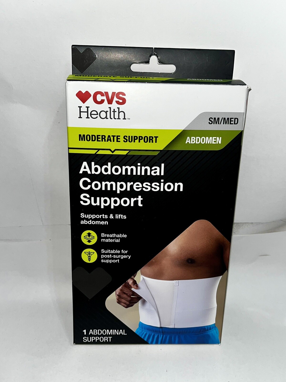 CVS Health Moderate Support Abdominal Compression Support Size SM/MED White