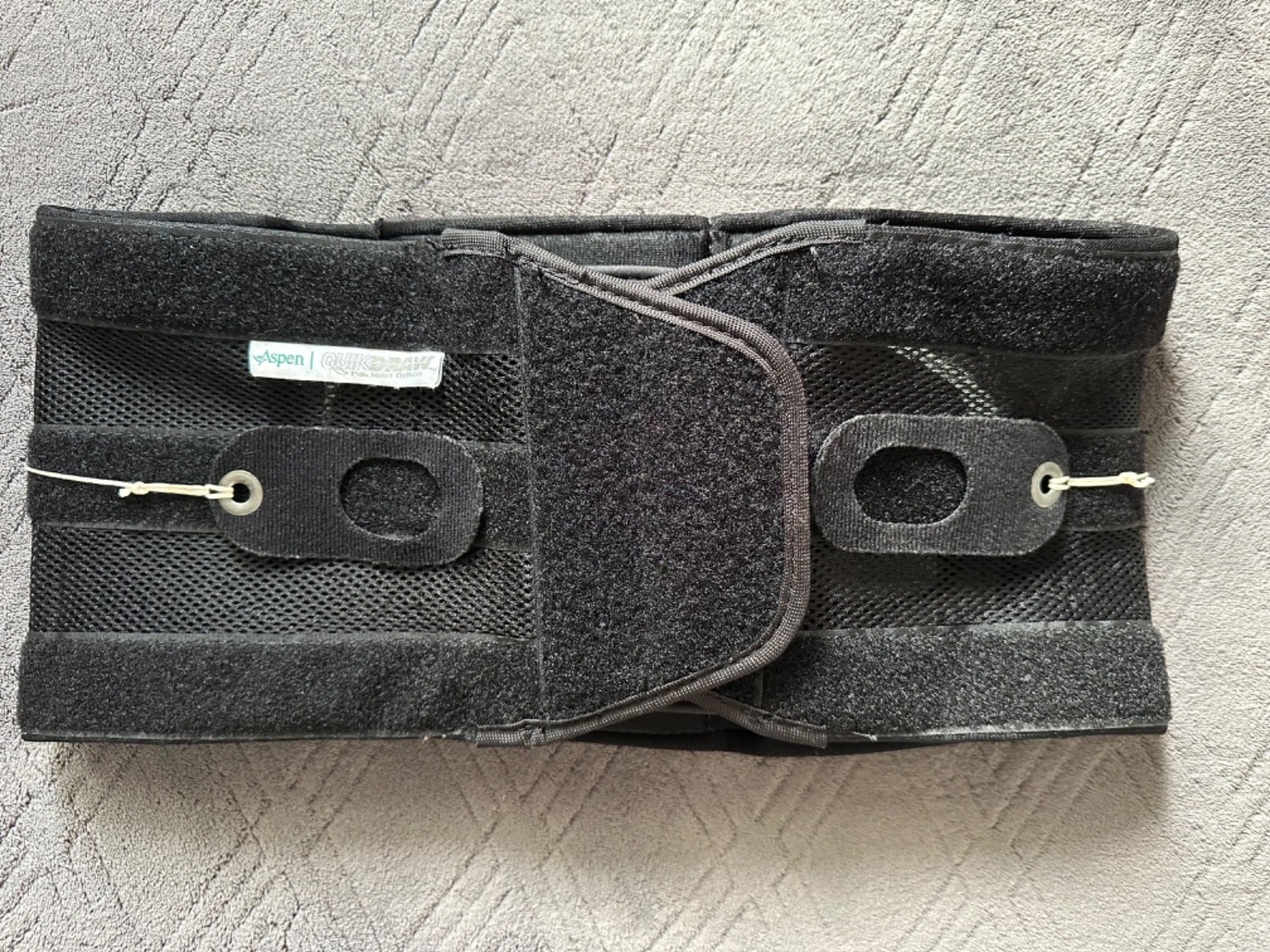 Aspen Quick Draw Pain Relief Orthosis Adjustable Back Brace Black SZ S