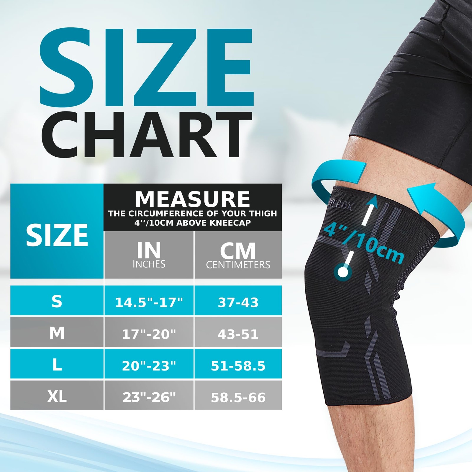 Bodyprox Knee Compression Sleeve for Men and Women (2 Pack), Small, Black