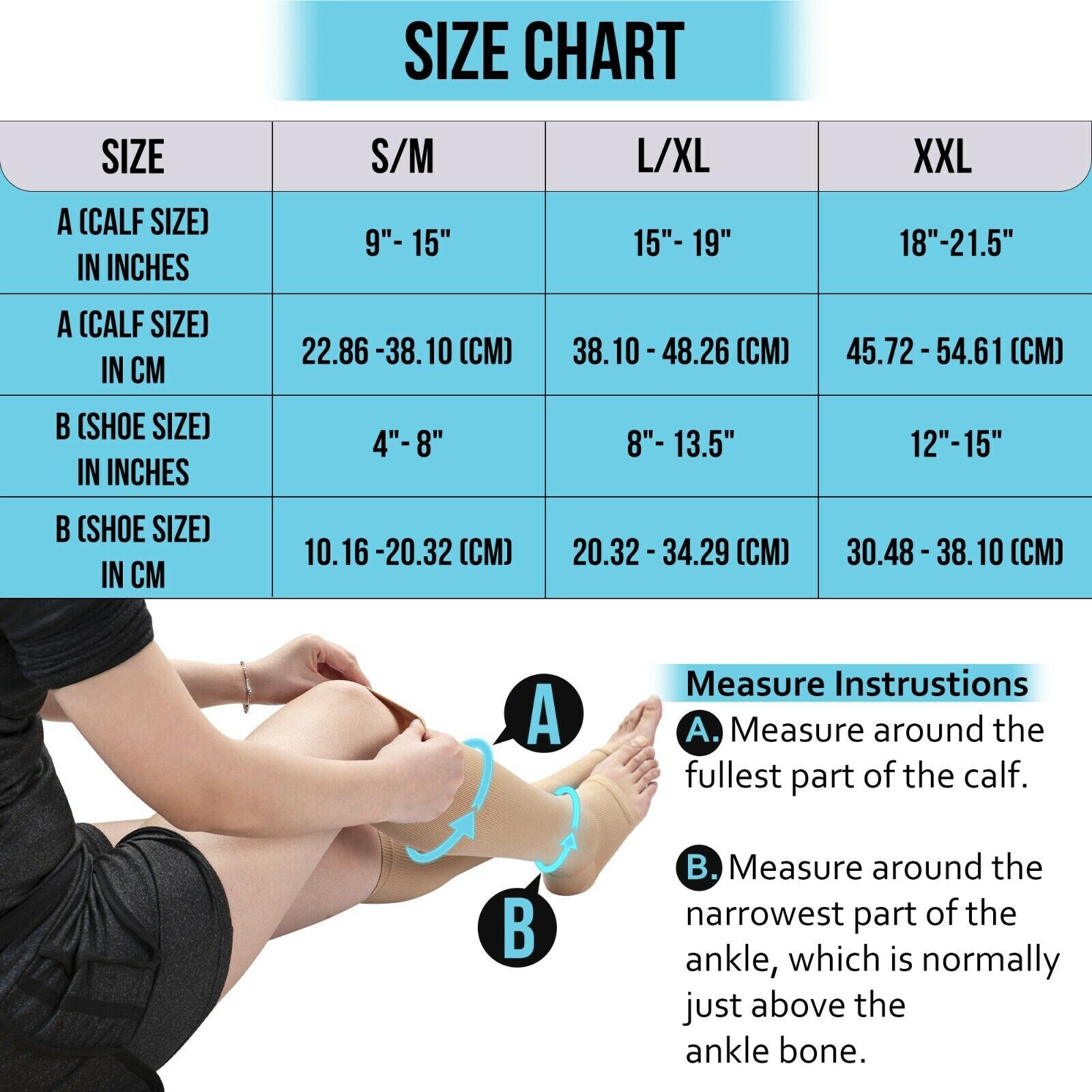 Open Toe Compression Socks Women Men 20-30mmHg Zipper Support Stockings Leg Calf