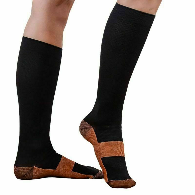 3/6 Pairs Copper Compression Socks 20-30mmHg Graduated Support Pain Relif Socks