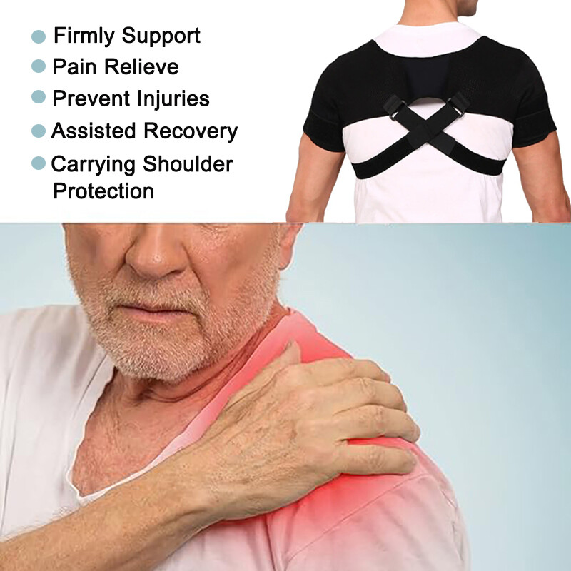 Double Shoulder Brace Support Torn Rotator Cuff Compression Sleeve Pain Relief