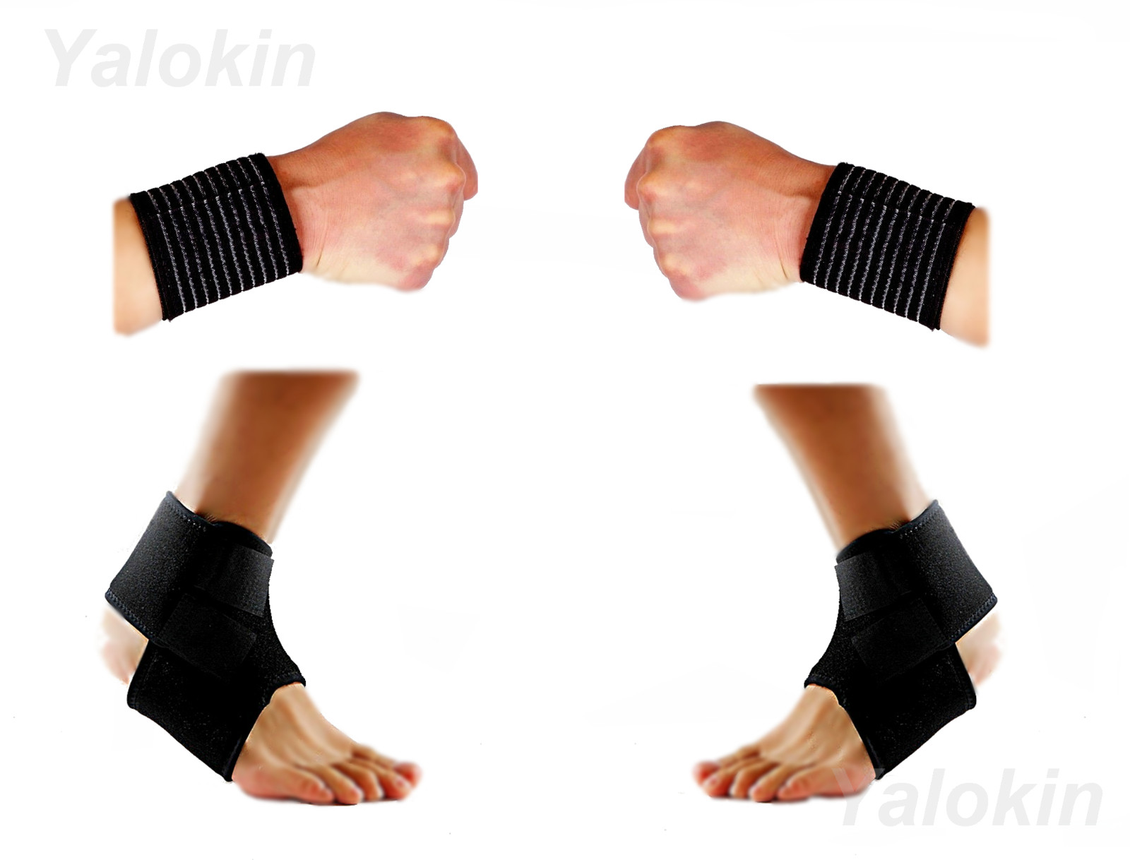 2 Wrist Straps, 2 Ankle Straps for Recovery,Injury Protection Support (ST9)