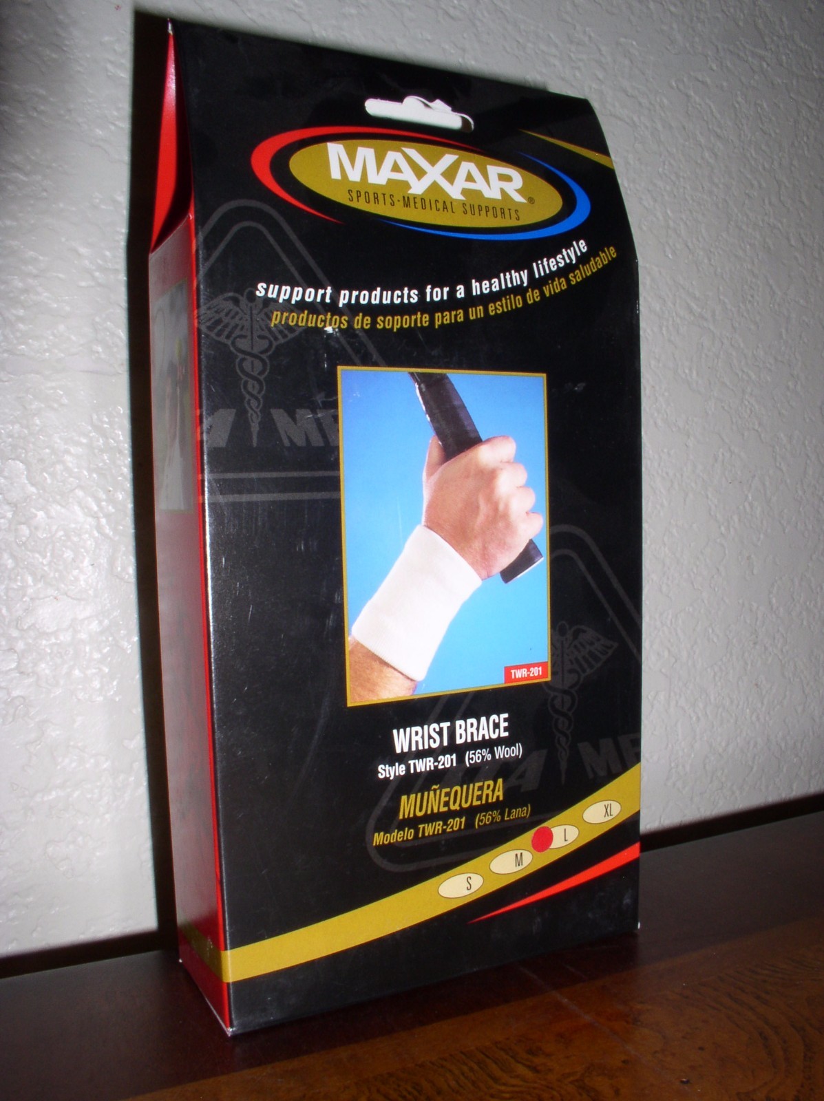 NEW! – MAXAR Elastic Wrist Brace LARGE (56% Wool/44% Elastic): TWR-201