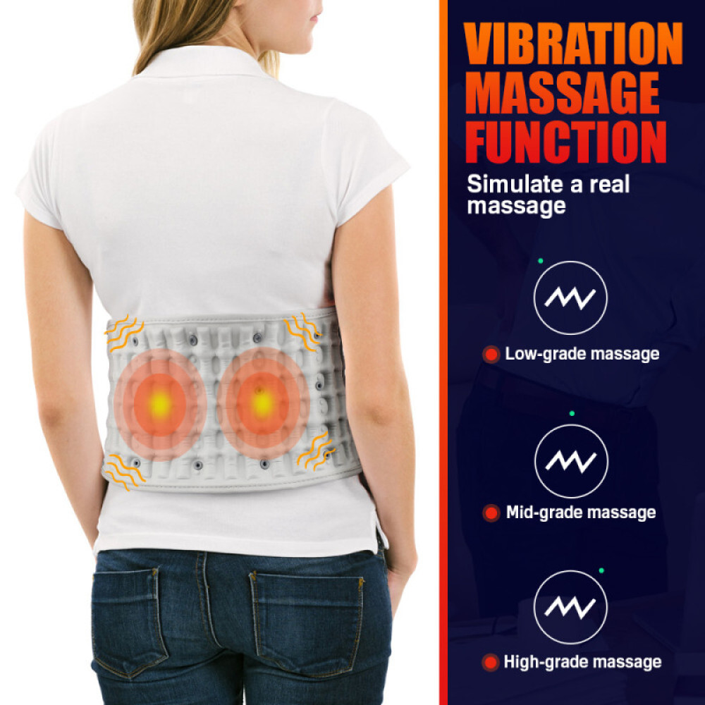 Electric Heating Waist Massager Inflatable Infrared Lower Back Traction Belt US