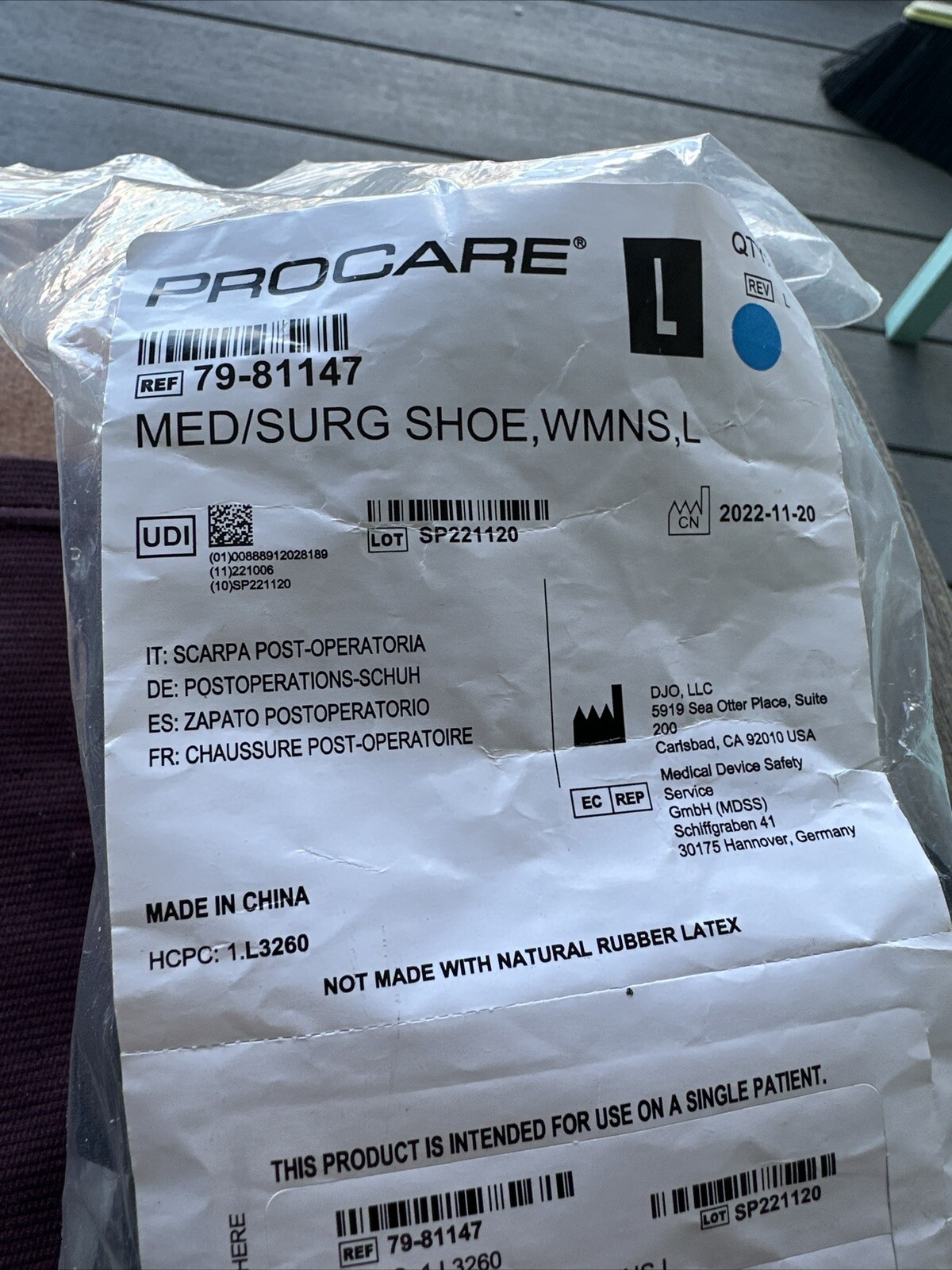 NEW ProCare Surg Shoe Post-Op Shoe Size: MEDIUM (W 7.5-9, M 7 – 9)