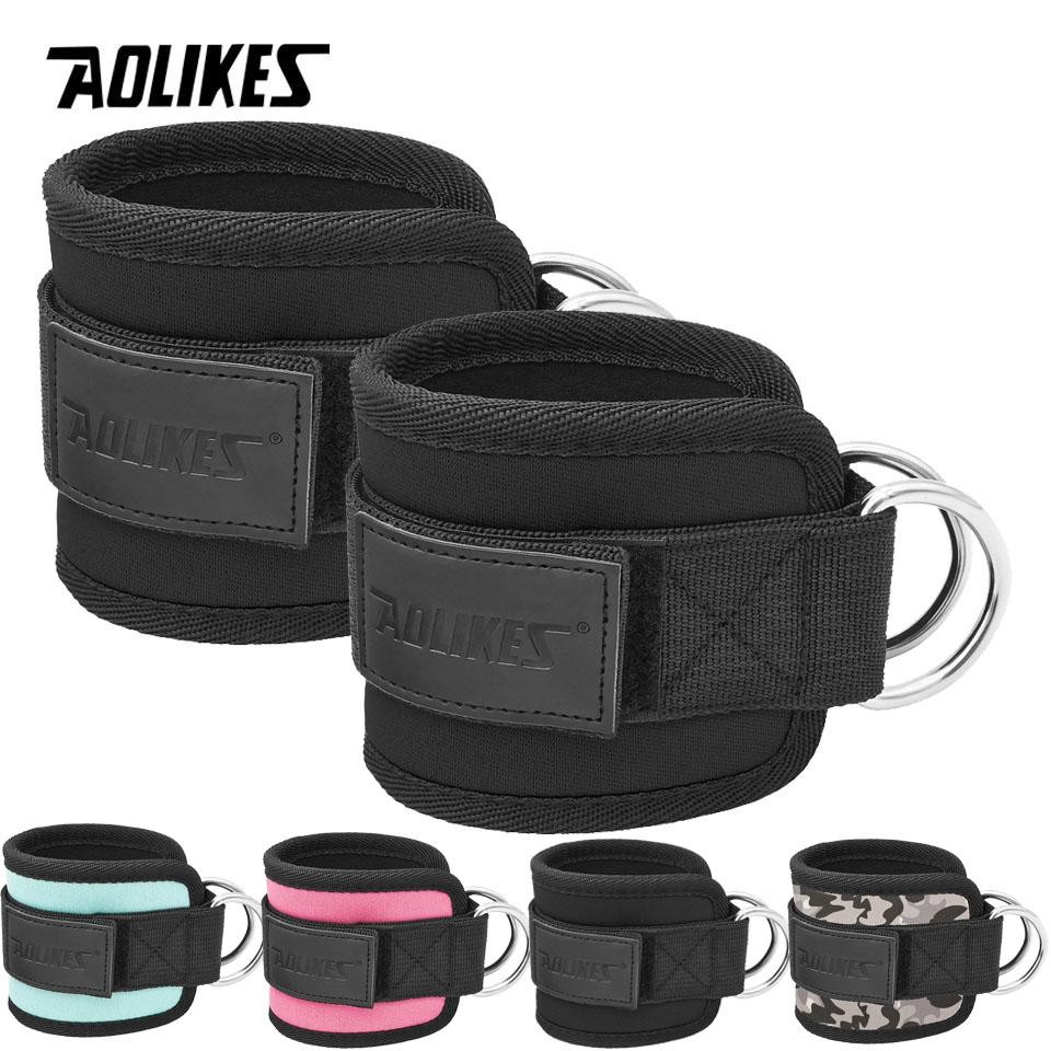 Aolikes Adjustable Padded Ankle Wrist Cuffs Padded Straps D-ring Glute Kickback
