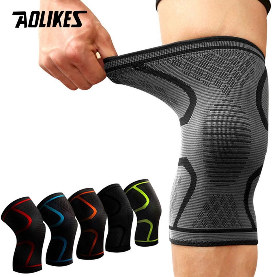 Sports Compression Knee Sleeve Elastic Nylon Support for Basketball Gym