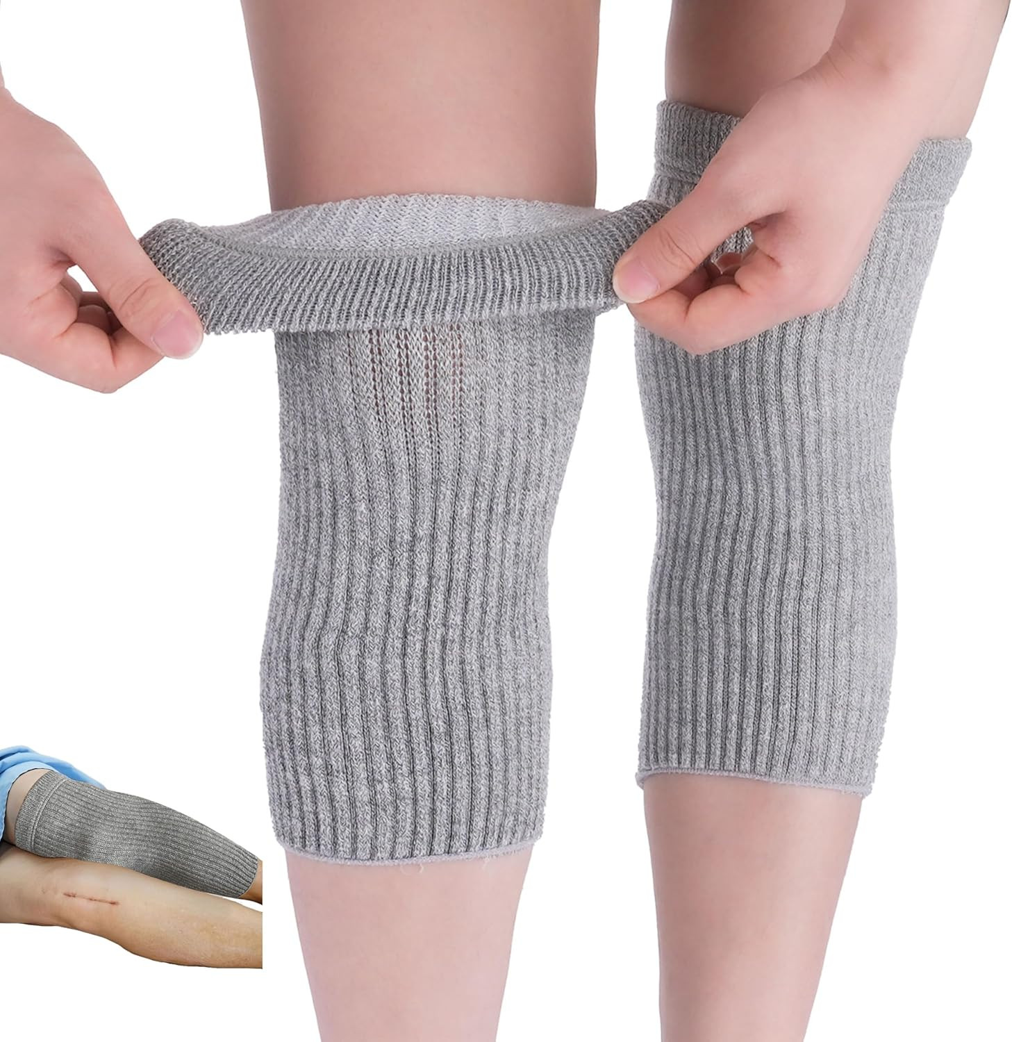 Elastic Cotton Knee Warmers, Knee Sleeves for Men and Women – Circulation Suppor