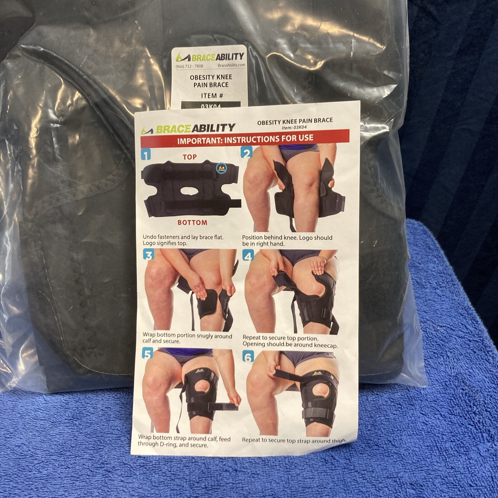 Braceability Plus-Size Black Knee Brace 4XL Q5
