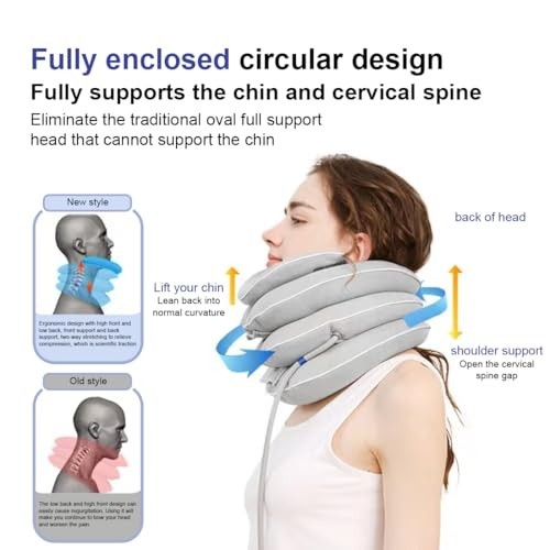 Adjustable Neck Stretcher & Cervical Traction Device for Pain Relief, Washable &