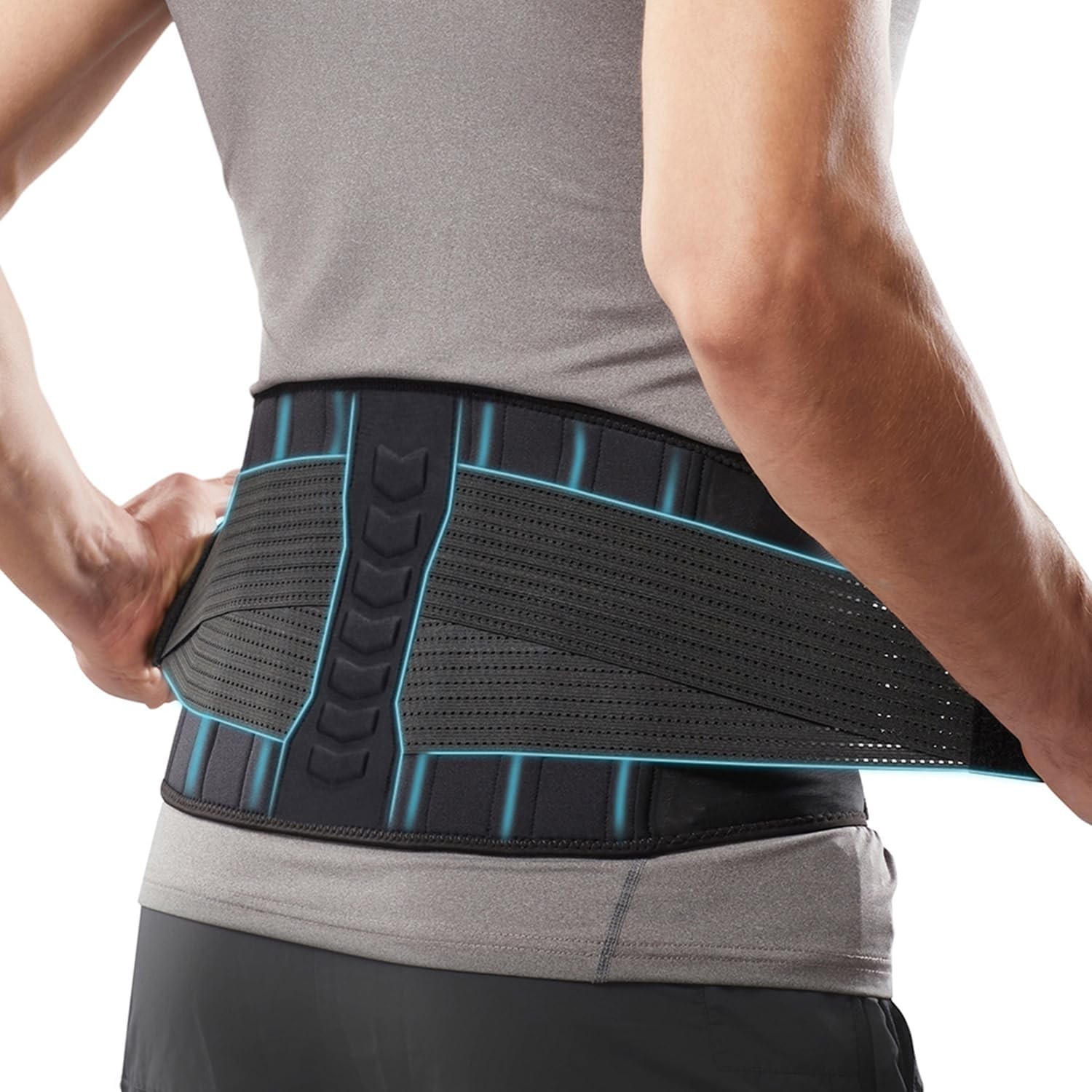 ​Comforband Copper-Infused Back Support Brace – Lightweight, L/XL, Black