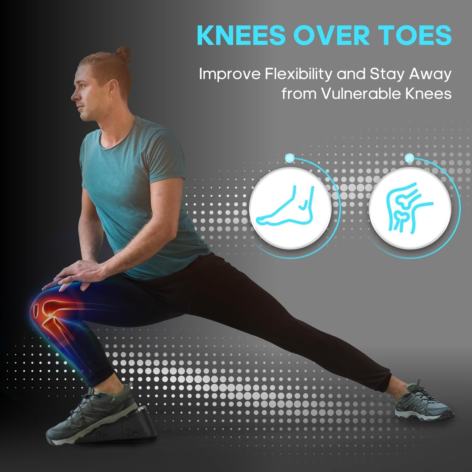 Squat Wedge Elevated Squats Block: Portable Knees Over Toes M-Size, Black