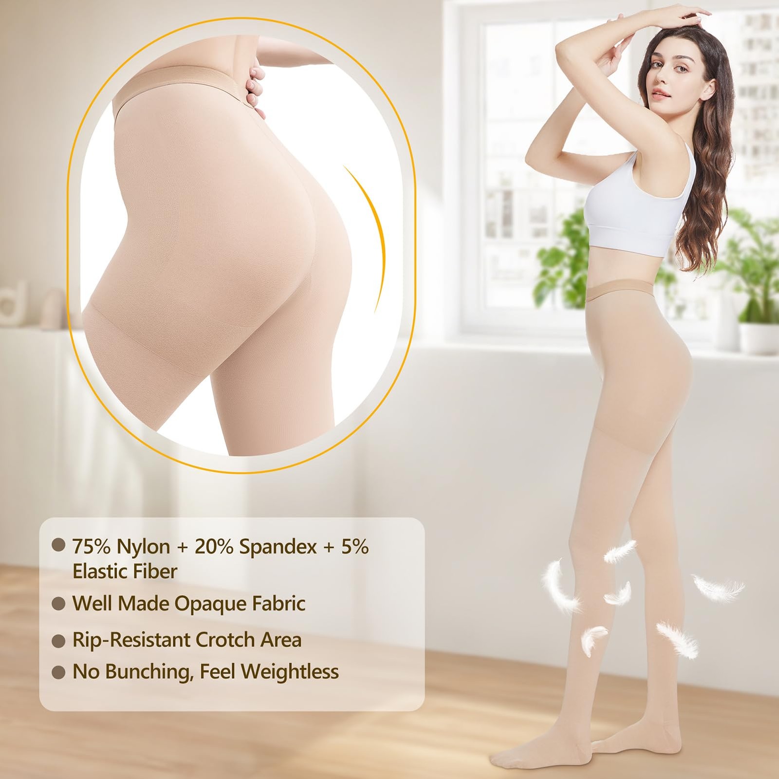 Medical Compression Pantyhose for Women Men, 20-30 mmHg Graduated Compression…