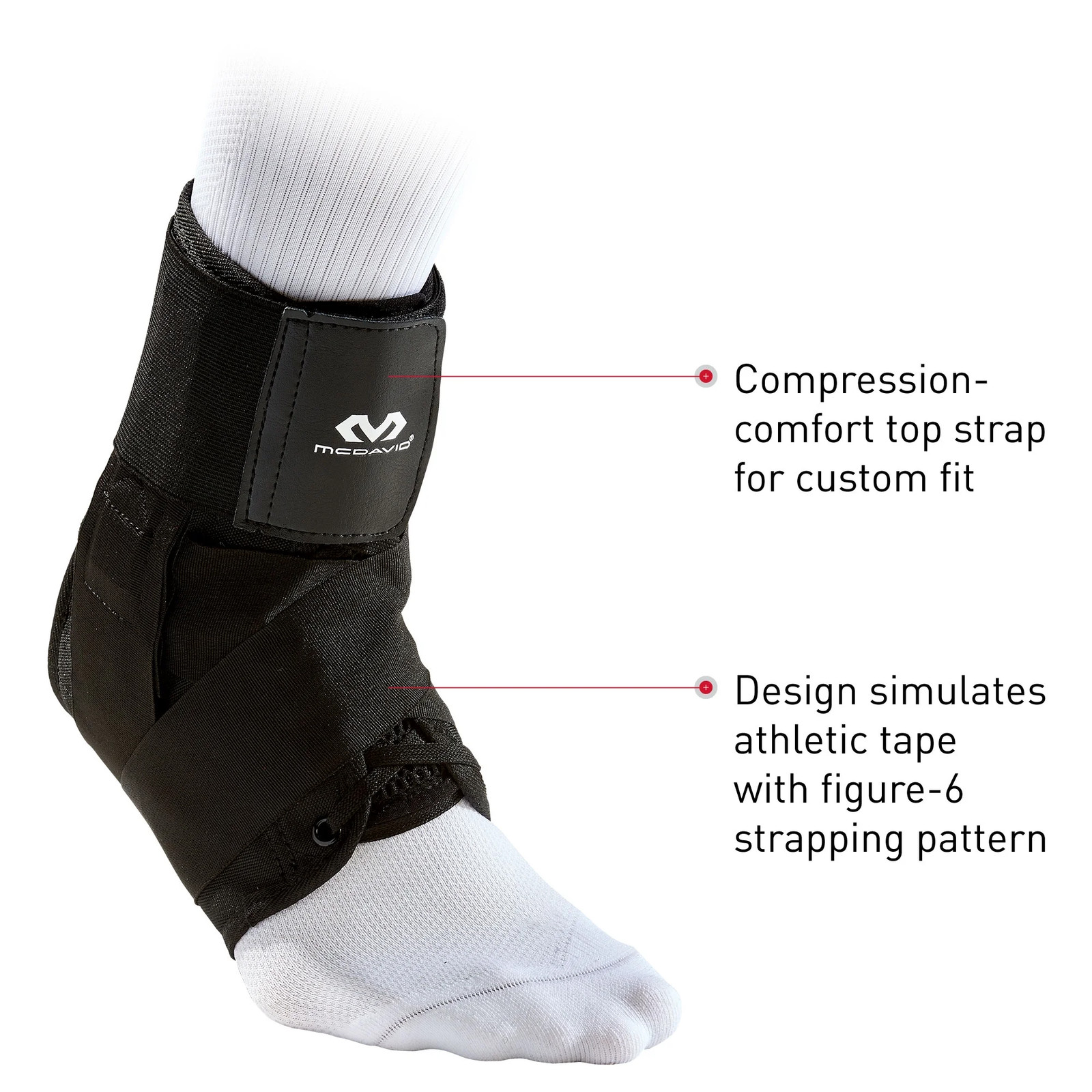 (3 Pack) Ankle Brace W/ Straps, Large