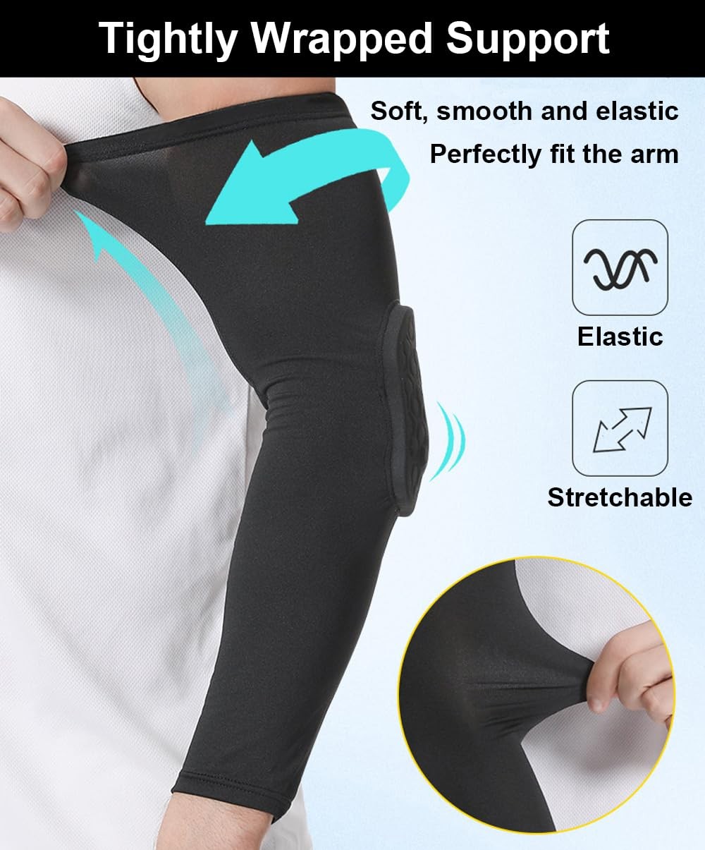 Elbow Compression Sleeve Padded Volleyball Pads Basketball Football Arm Support