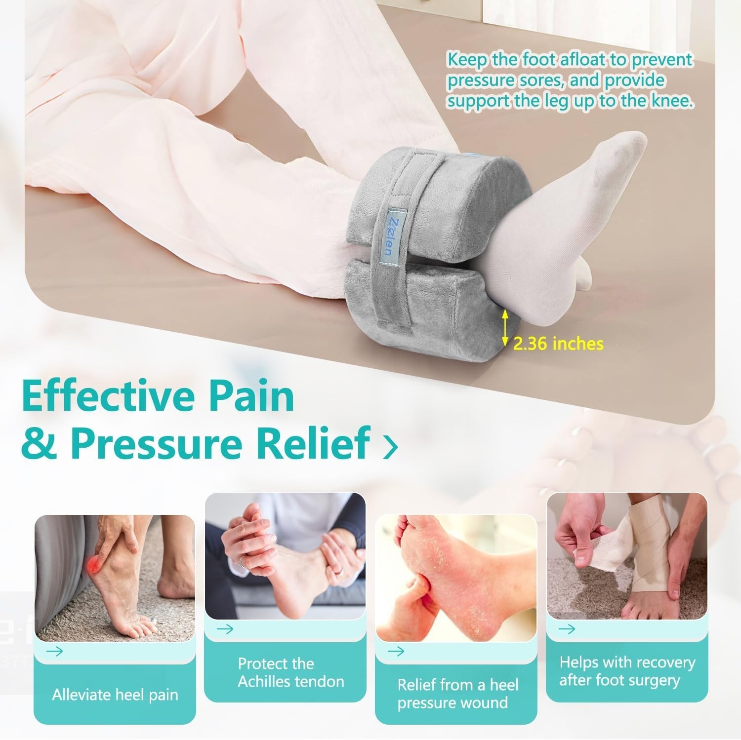 Foot Elevation Pillow Ankle Heel Elevator Wedge Foot Support Pillow Medical A…