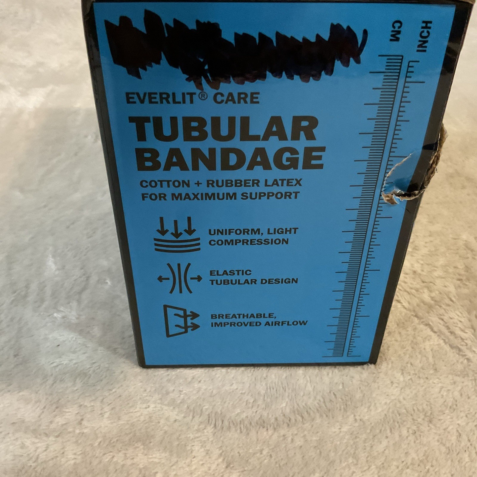 Tubular Bandage Light Compression Open Box Size F 4” X 11 Yds Everlit Care S-M
