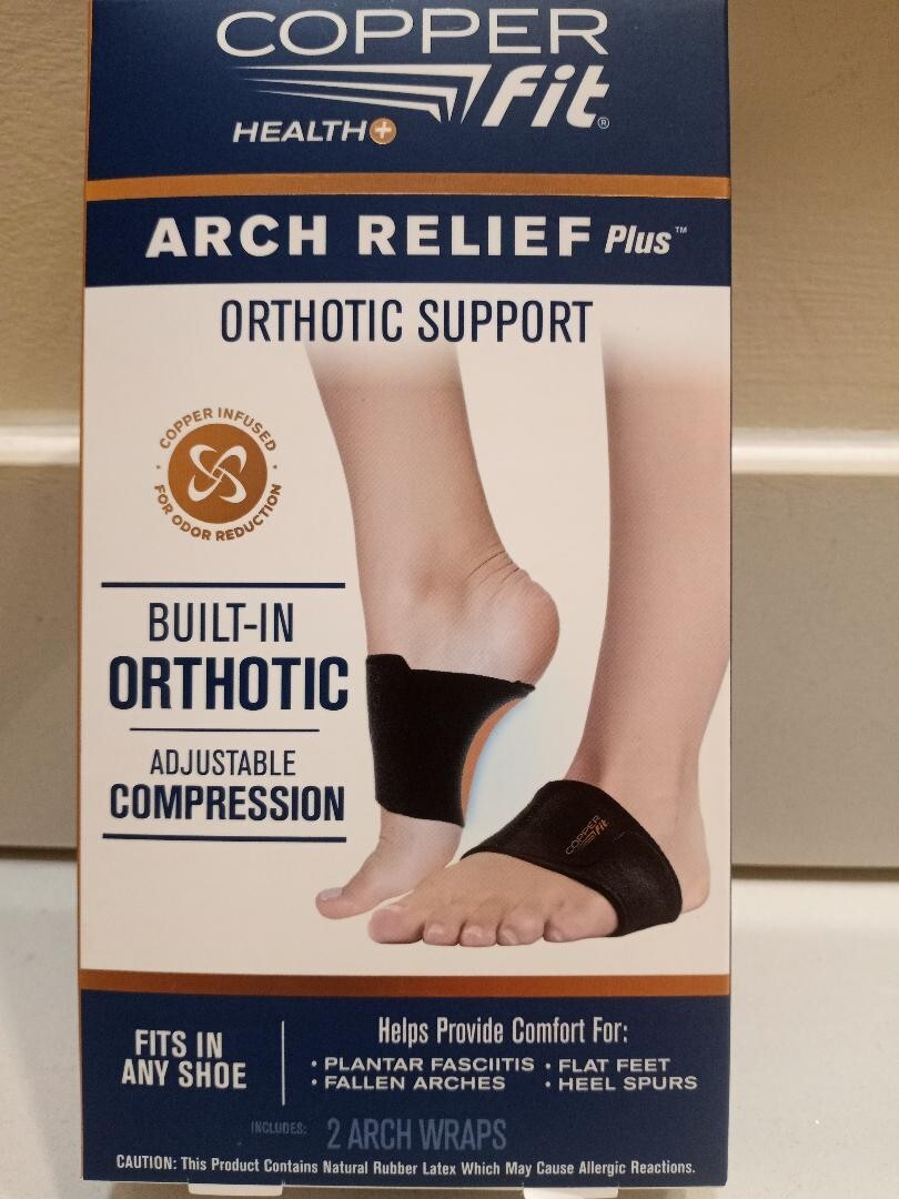 Copper Fit-Arch Relief Plus-With Orthotic Support( Black) Special bonus buy!