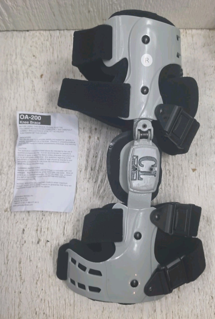 Comfortland OA-200-L Osteoarthritis Unloader Knee Brace – RIGHT LEG Only – Gray