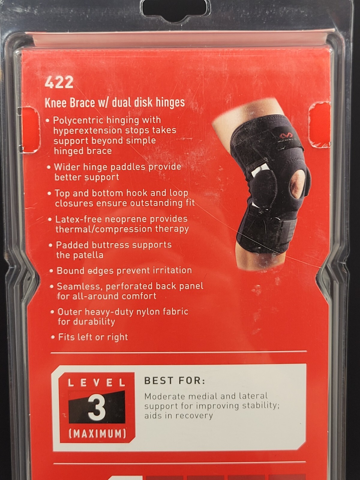 Mcdavid 422 Knee Brace w/ Dual Disk Hinges Size S SMALL 12″-14″ Level 3 Support