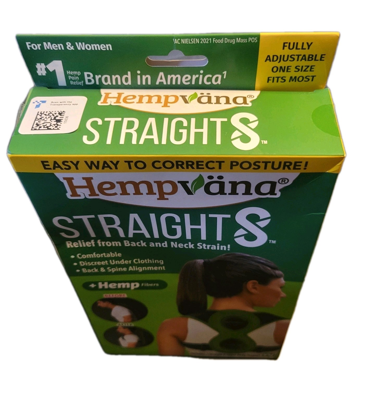 Hempvana Straight8 Fully Adjustable Posture Corrector (Damaged Box, Sealed)