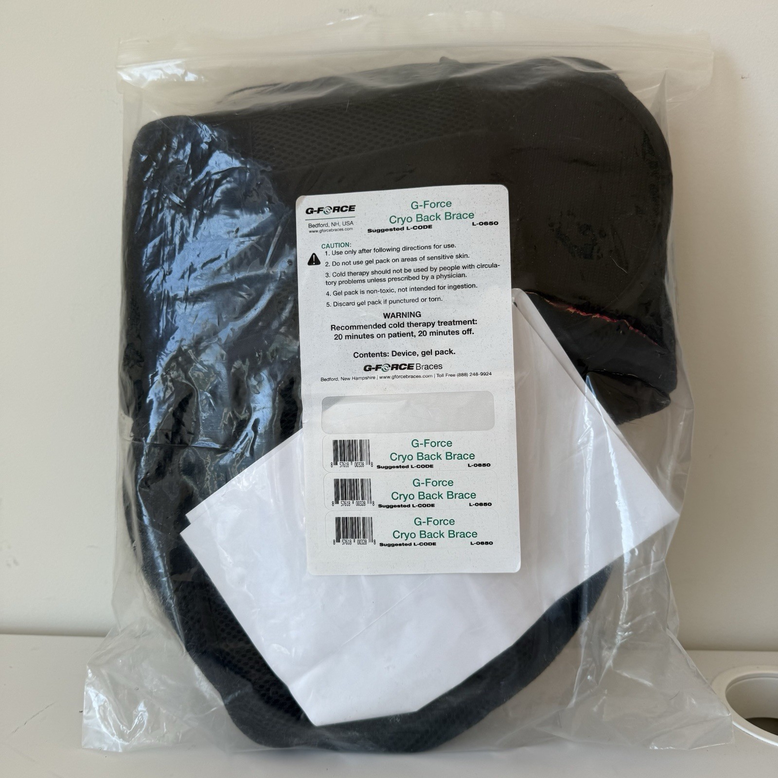 G-Force Cryo Adjustable Back Pain Relief Brace Pre-Loved