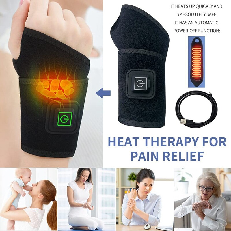 2x Wrist Heated Brace Wrist Warmer Electric Heated Wrap Wrist Heating Pads
