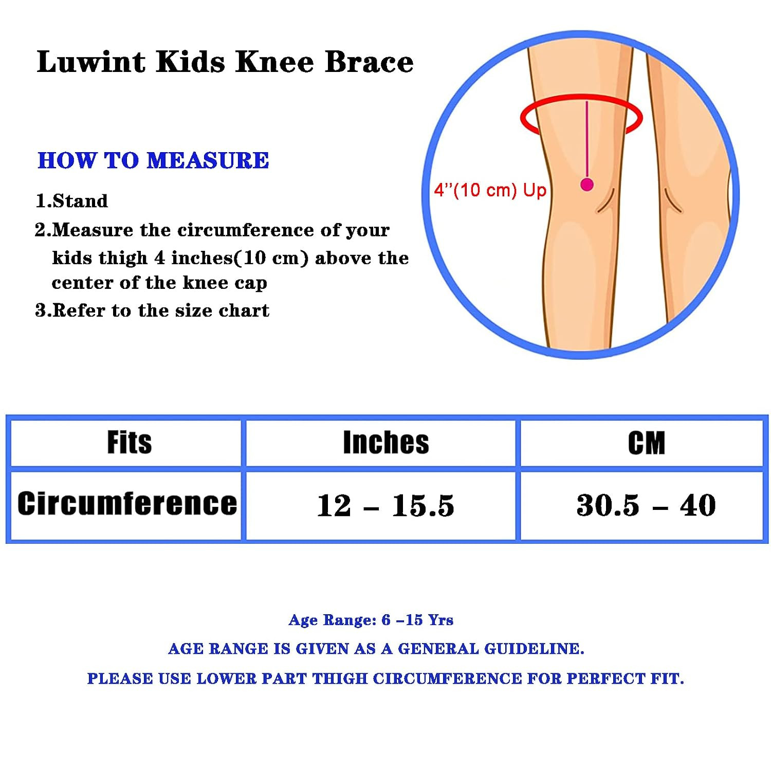 Soft Knitted Kids Knee Brace – Children Patella Brace Support for Soccer, Volley
