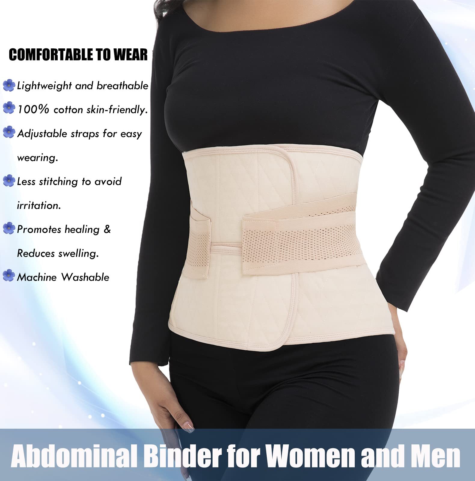 Postpartum Belly Band & Abdominal Binder Post Surgery Compression Wrap Recovery
