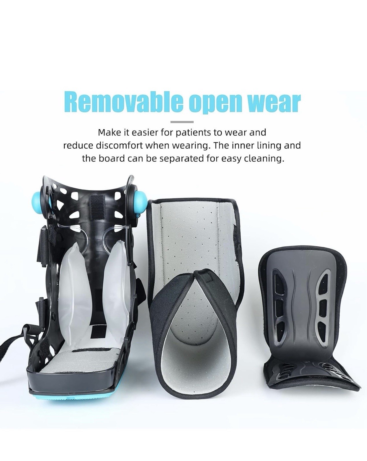 Inflatable Air CAM Walker Walking Boot Small Black/Blue Removable Liner