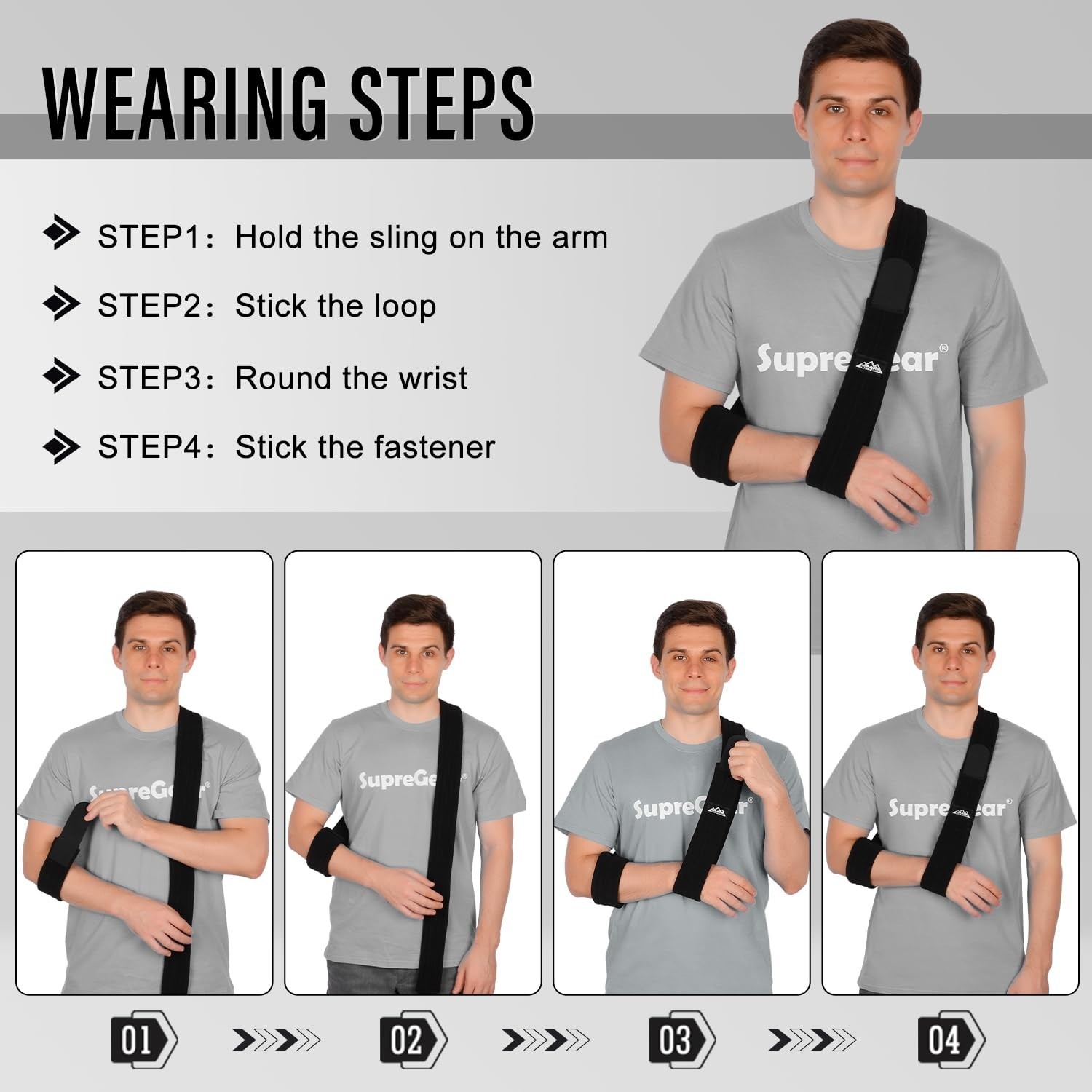 Shoulder Immobilizer for Elbow Injury – Adjustable Arm Strap