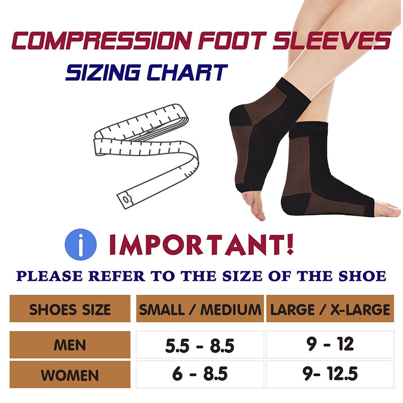 Copper Silver Ankle Support Socks, Compression Sleeve for Foot Soreness Unisex